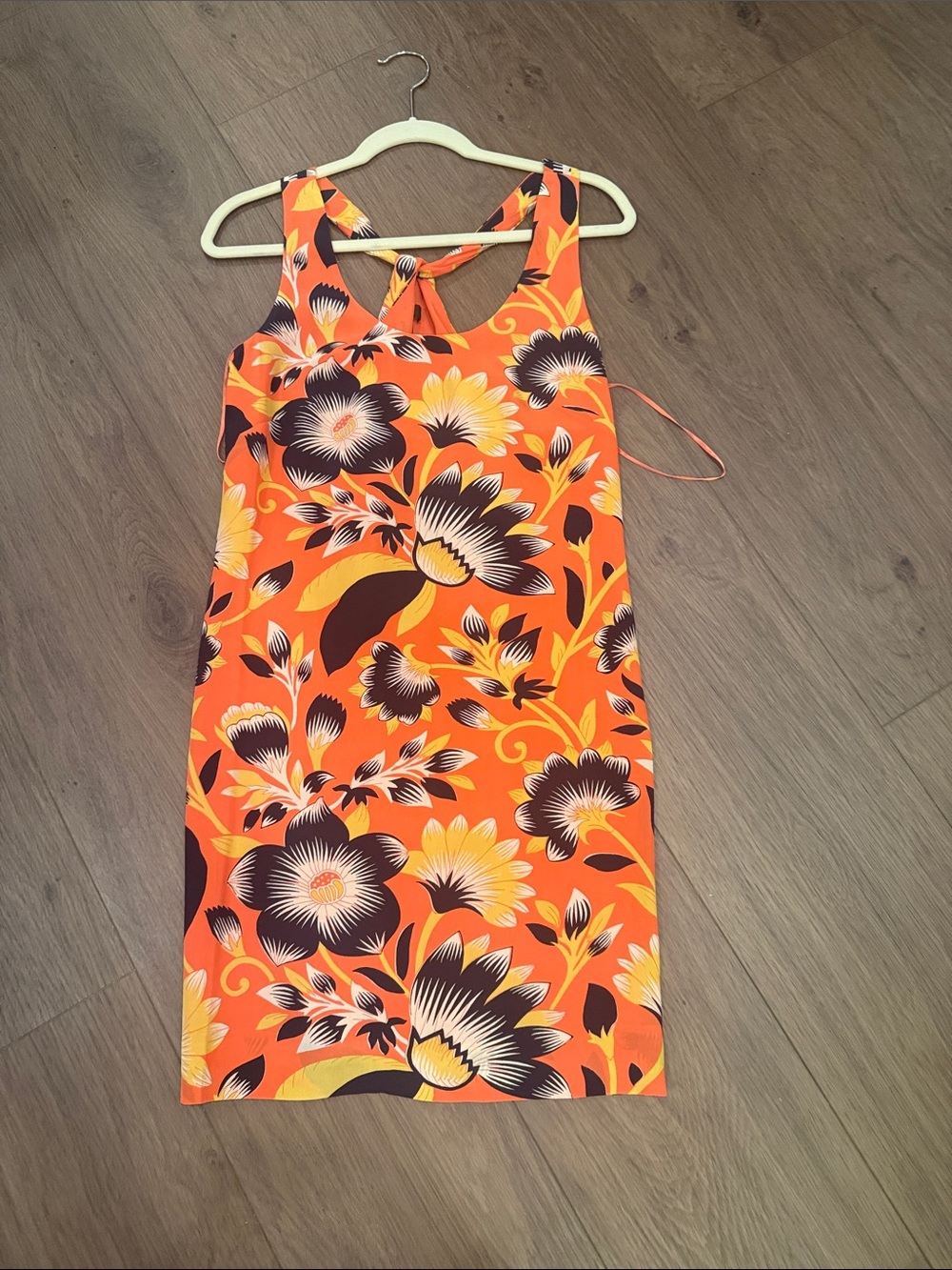J. Crew Orange Floral Sleeveless Shift Dress